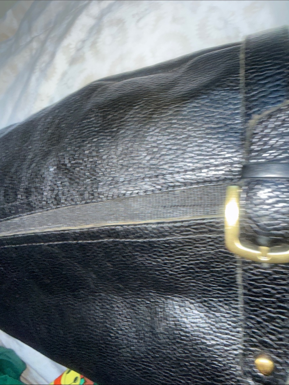 Naturalizer Black Leather Wide Calf Boots with Gold Hardware - Picture 7 of 11